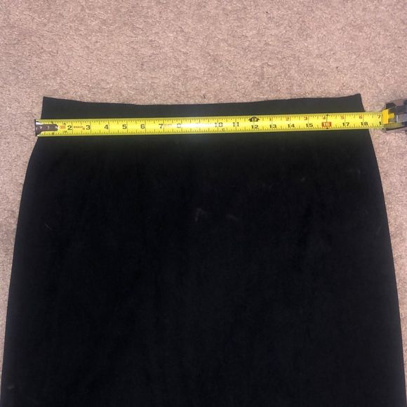 Harve Benard Faux-Suede Black Slit Pleated Maxi Skirt, Size 16 - Picture 2 of 10